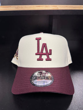 Los Angeles Dodgers2 Toned Ivory/Maroon 9Forty Adjustable A-Frame Hat