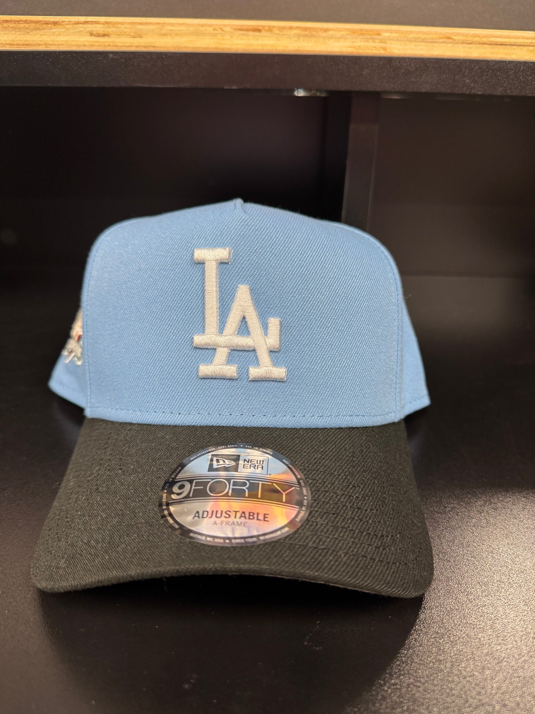 Los Angeles Dodgers 2 Toned Sky/Black 9Forty Adjustable A-Frame Hat