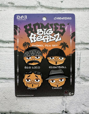 DGA Homies Collectibles- BIG HEADZ Enamel PIN Set - Cabezas