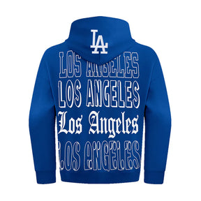 MLB LOS ANGELES DODGERS BILLBOARD MEN'S DROP SHOULDER  HOODIE -ROYAL