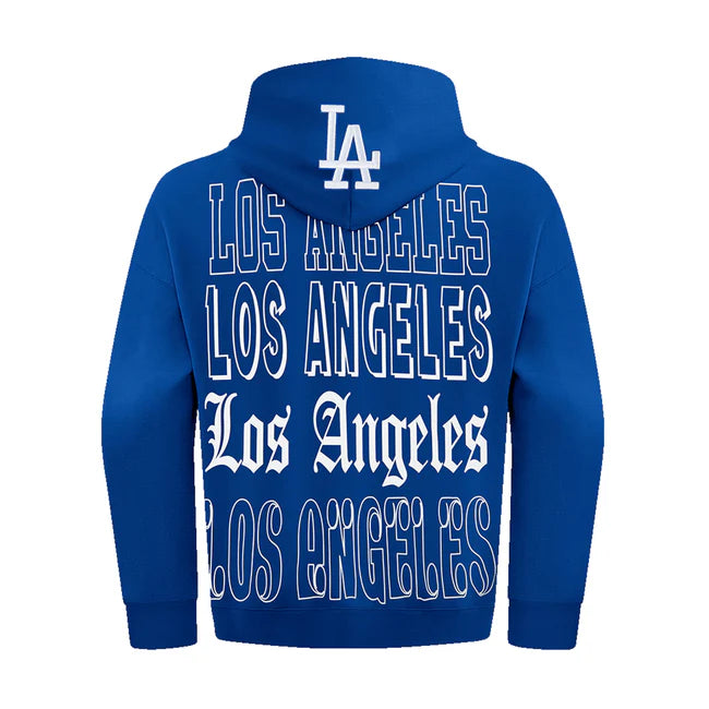 MLB LOS ANGELES DODGERS BILLBOARD MEN'S DROP SHOULDER  HOODIE -ROYAL
