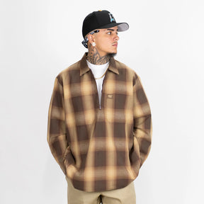 FB County Long Sleeve Checker Zip Shirt