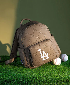 MLB Los Angeles Dodgers Backpack with Embossed Pattern - Brown