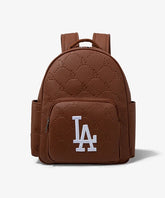 MLB Los Angeles Dodgers Backpack with Embossed Pattern - Brown