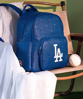 MLB Los Angeles Dodgers Backpack with Embossed Pattern - Royal