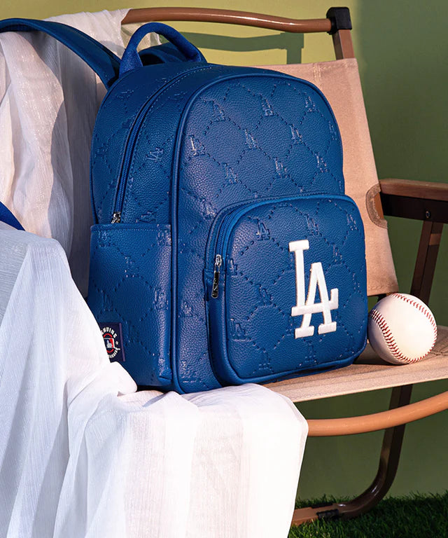 MLB Los Angeles Dodgers Backpack with Embossed Pattern - Royal