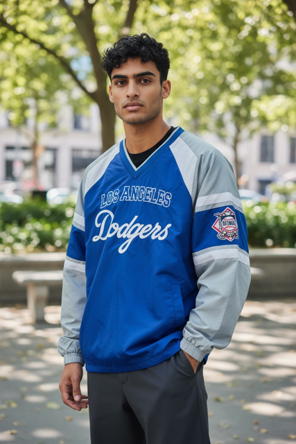Los Angeles Dodgers G-III Lightweight V Neck Pullover Jacket -Royal