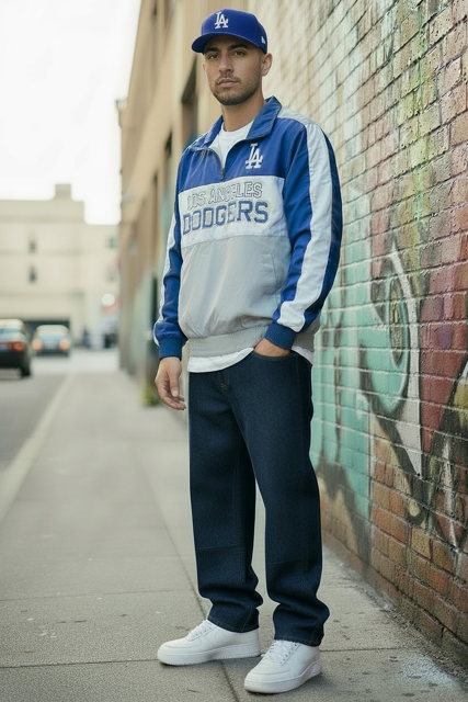 Los Angeles Dodgers Poly Half Zip Jacket