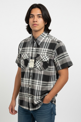 Classic Two Pocket Button Down Plaid Shirt