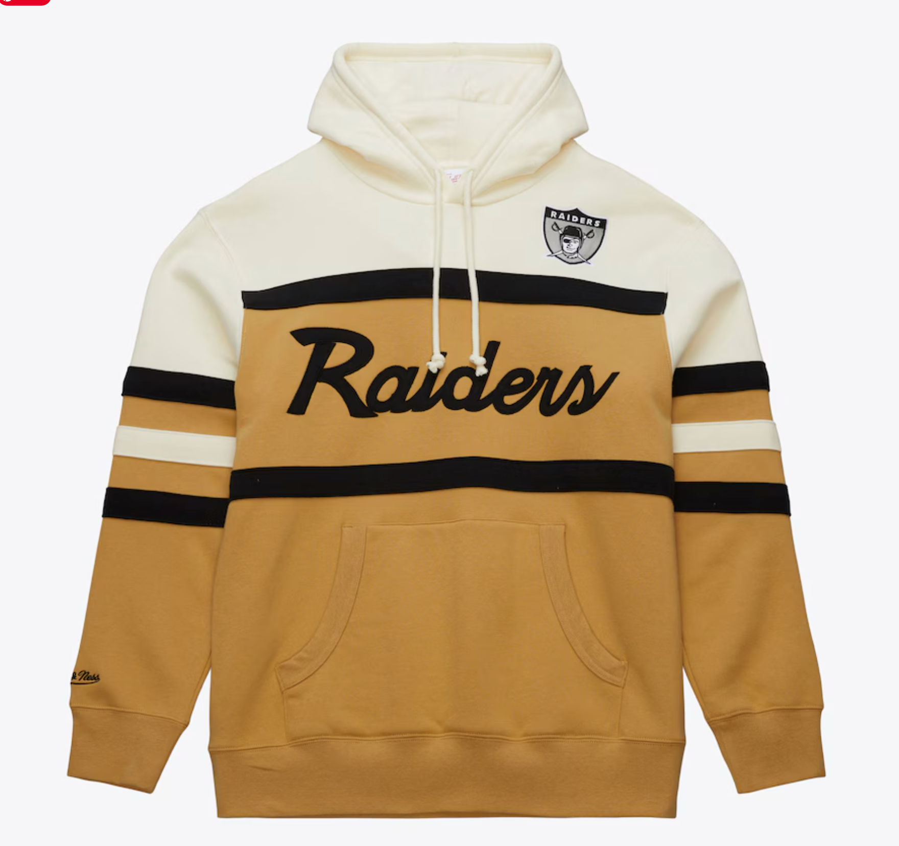 Men's Tan Oakland Raiders Head Coach Fleece Pullover Hoodie