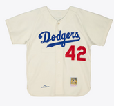 Men's Jackie Robinson White Brooklyn Dodgers Cooperstown Collection 1955 Authentic Player Jersey