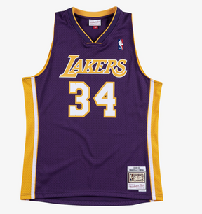 Men's Shaquille O'Neal Purple Los Angeles Lakers 1999/00 Hardwood Classics Swingman Player Jersey