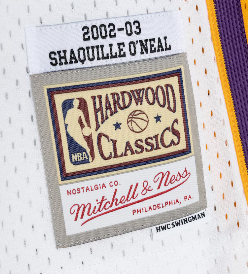 Men's Shaquille O'Neal White Los Angeles Lakers 2002/03 Hardwood Classics Swingman Player Jersey