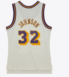 Magic Johnson Cream Los Angeles Lakers 1984/85 Name & Number Retired Player Swingman Jersey