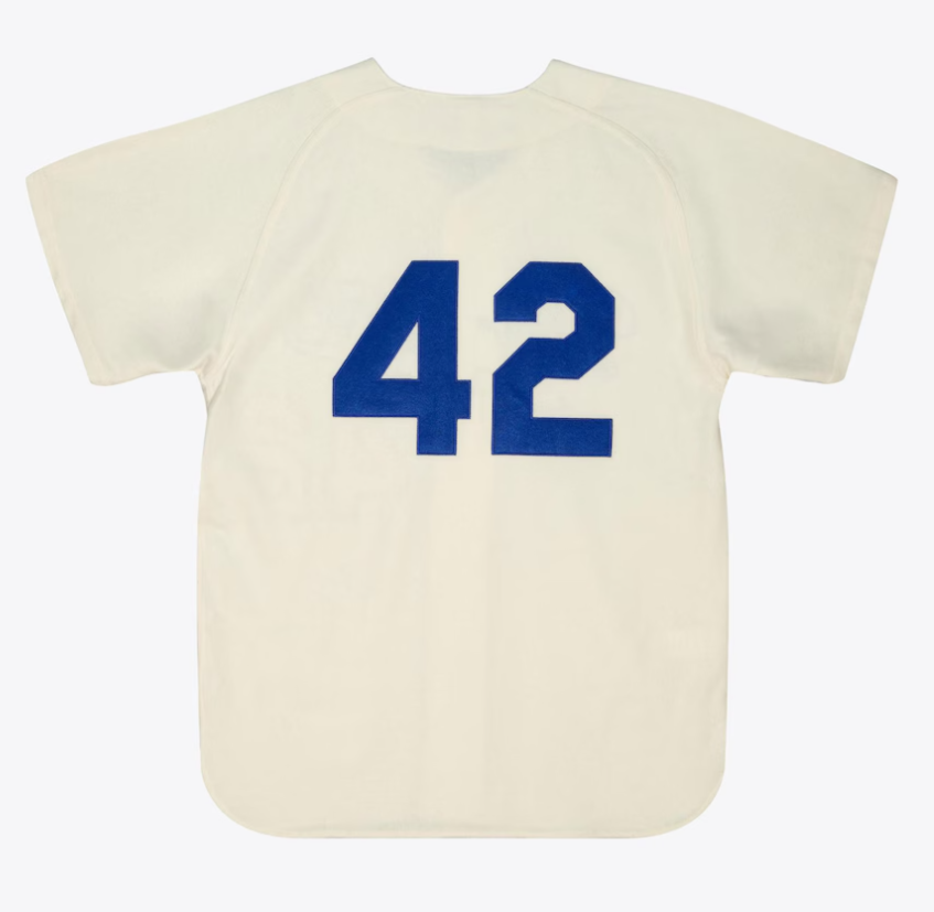 Men's Jackie Robinson White Brooklyn Dodgers Cooperstown Collection 1955 Authentic Player Jersey