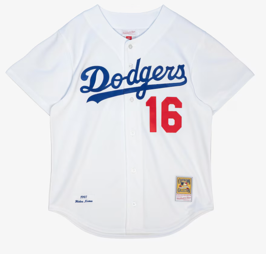 Men's Hideo Nomo White Los Angeles Dodgers Cooperstown Collection 1997 Authentic Player Jersey