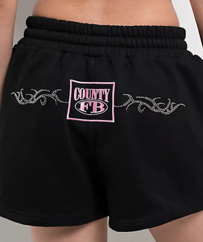 FB County Fleece Rhinestone Shorts