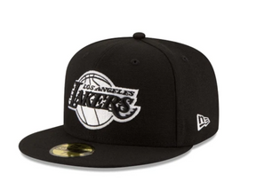 Los Angeles Lakers Black White Western Conference Side Patch 59Fifty Fitted