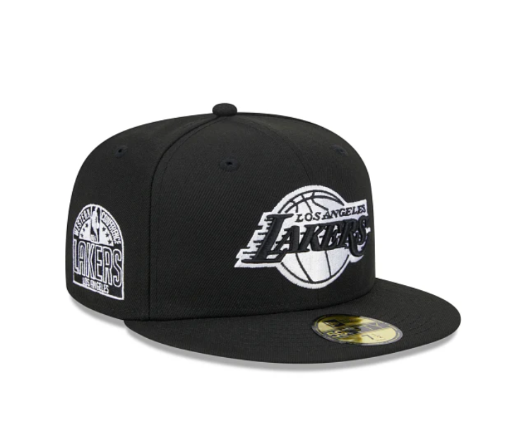Los Angeles Lakers Black White Western Conference Side Patch 59Fifty Fitted