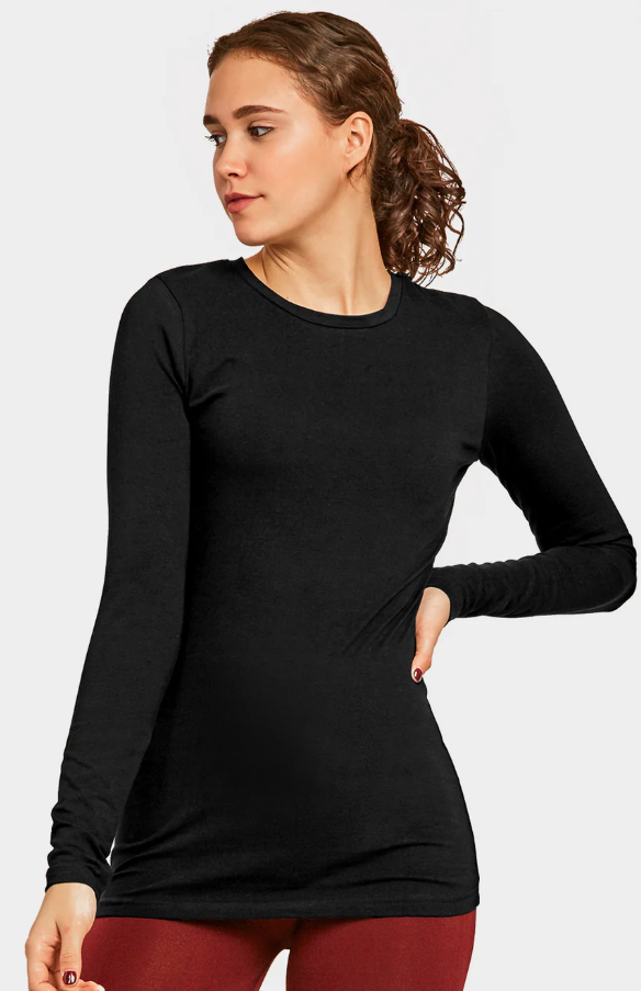 SOFRA LADIES LONG SLEEVE CLASSIC FIT CREW NECK T-SHIRT TR025