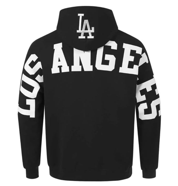 Pro Standard Los Angeles Dodgers Wingspan Drop Shoulder Black White Hoody