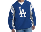 Los Angeles Dodgers G-III Lightweight V Neck Pullover Jacket - Royal