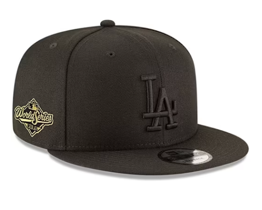 New Era Los Angeles Dodgers Black Tonal 2025 Game World Series Side Patch 9FIFTY Mens Snapback Hat