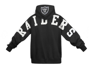 NFL LAS VEGAS RAIDERS WINGSPAN MEN'S DROP SHOULDER FLEECE PULLOVER HOODIE
