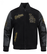 Pro Standard MLB LOS ANGELES DODGERS BLACK & GOLD MEN'S WOOL VARSITY JACKET
