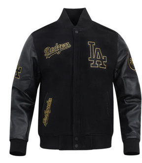 Pro Standard MLB LOS ANGELES DODGERS BLACK & GOLD MEN'S WOOL VARSITY JACKET