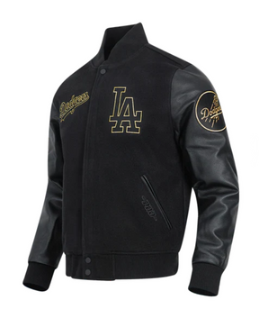 Pro Standard MLB LOS ANGELES DODGERS BLACK & GOLD MEN'S WOOL VARSITY JACKET