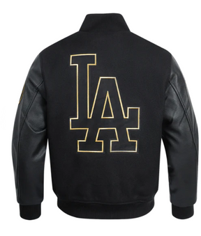 Pro Standard MLB LOS ANGELES DODGERS BLACK & GOLD MEN'S WOOL VARSITY JACKET