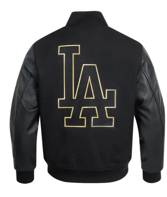 Pro Standard MLB LOS ANGELES DODGERS BLACK & GOLD MEN'S WOOL VARSITY JACKET