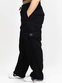 FB County Heavyweight Baggy Cargo Sweatpants - Black