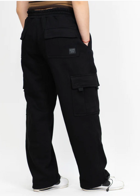 FB County Heavyweight Baggy Cargo Sweatpants - Black