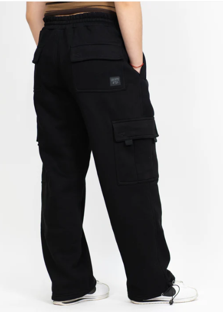 FB County Heavyweight Baggy Cargo Sweatpants - Black