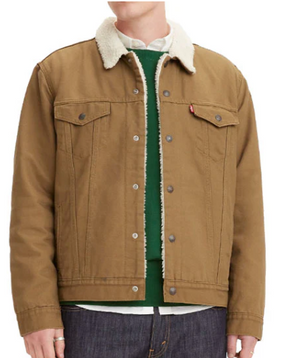Levis type 3 sherpa trucker jacket Khaki 16365-0122