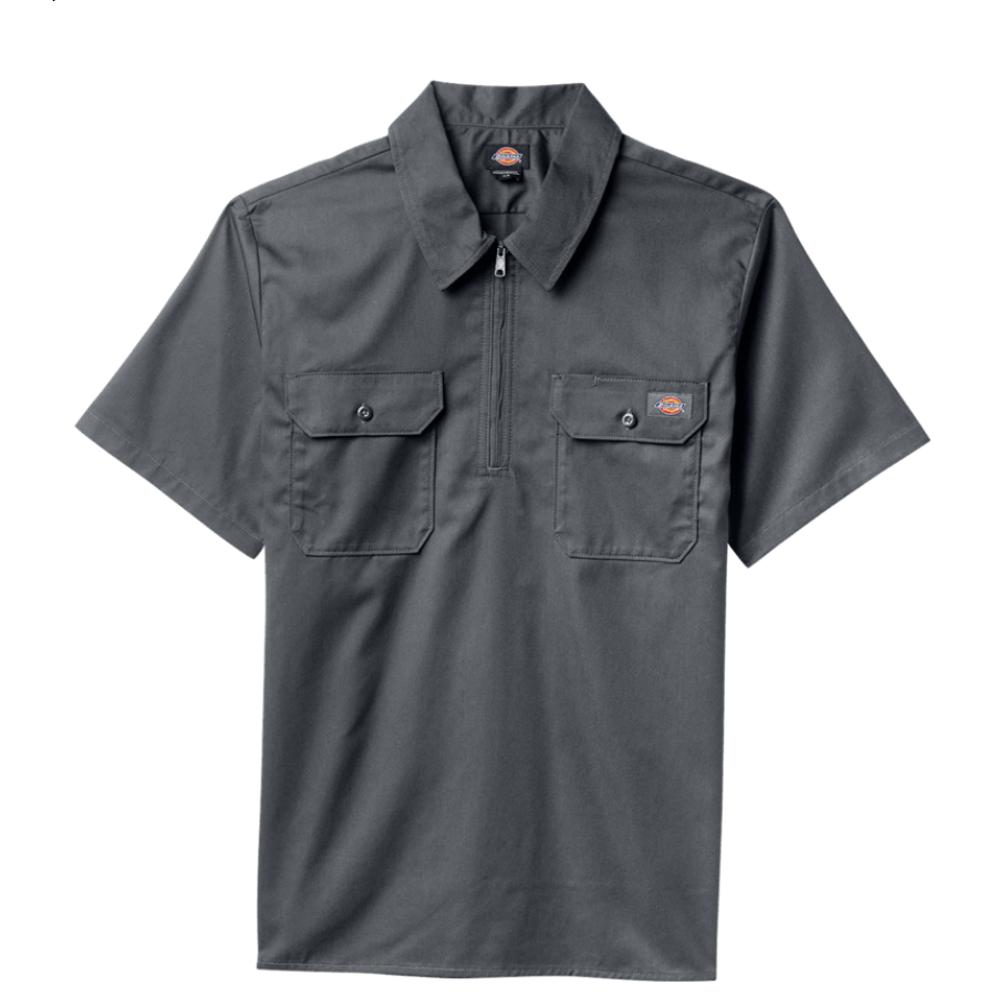 Dickies Woven Twill Half Zip Short Sleeve Work Shirt A88A10