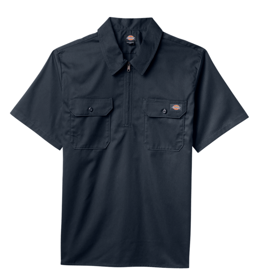 Dickies Woven Twill Half Zip Short Sleeve Work Shirt A88A10