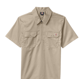 Dickies Woven Twill Half Zip Short Sleeve Work Shirt A88A10