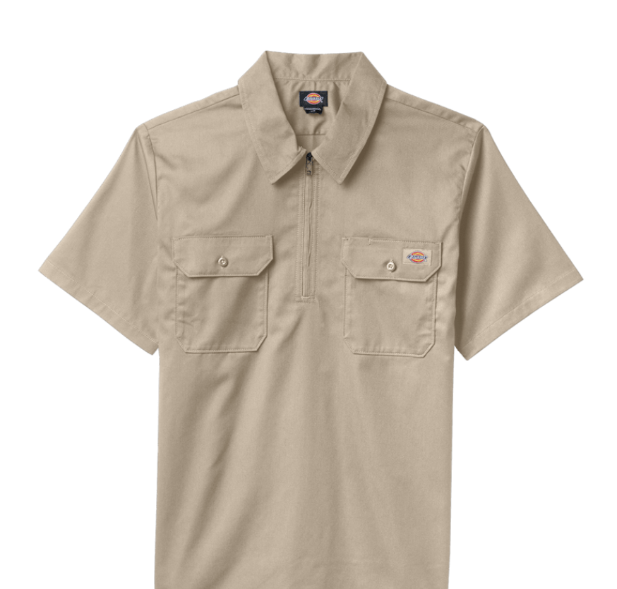 Dickies Woven Twill Half Zip Short Sleeve Work Shirt A88A10
