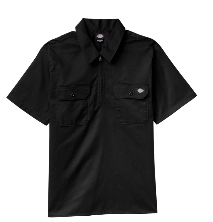 Dickies Woven Twill Half Zip Short Sleeve Work Shirt A88A10