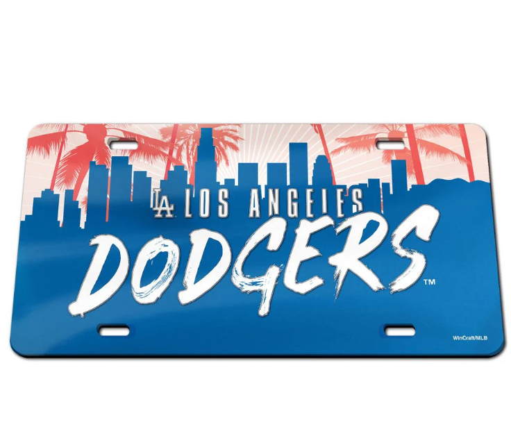 Los Angeles Dodgers City Chrome Acrylic License Plate
