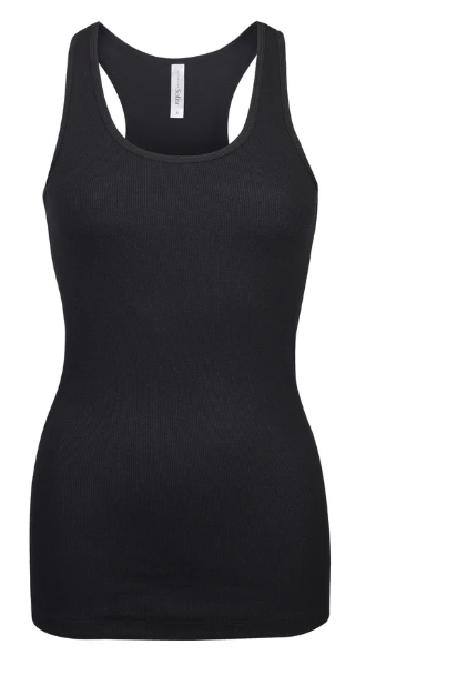 LADIES COTTON RIBBED KNIT RACERBACK TANK TOP (TT300)