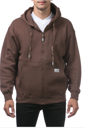 PRO CLUB MENS HEAVYWEIGHT FULL ZIP FLEECE HOODIE