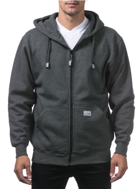 PRO CLUB MENS HEAVYWEIGHT FULL ZIP FLEECE HOODIE