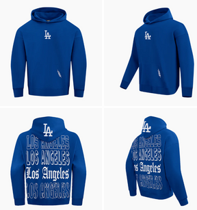 MLB LOS ANGELES DODGERS BILLBOARD MEN'S DROP SHOULDER  HOODIE -ROYAL