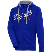 Los Angeles Dodgers Black Script Victory Antigua Mens Full Zipper Hoodie
