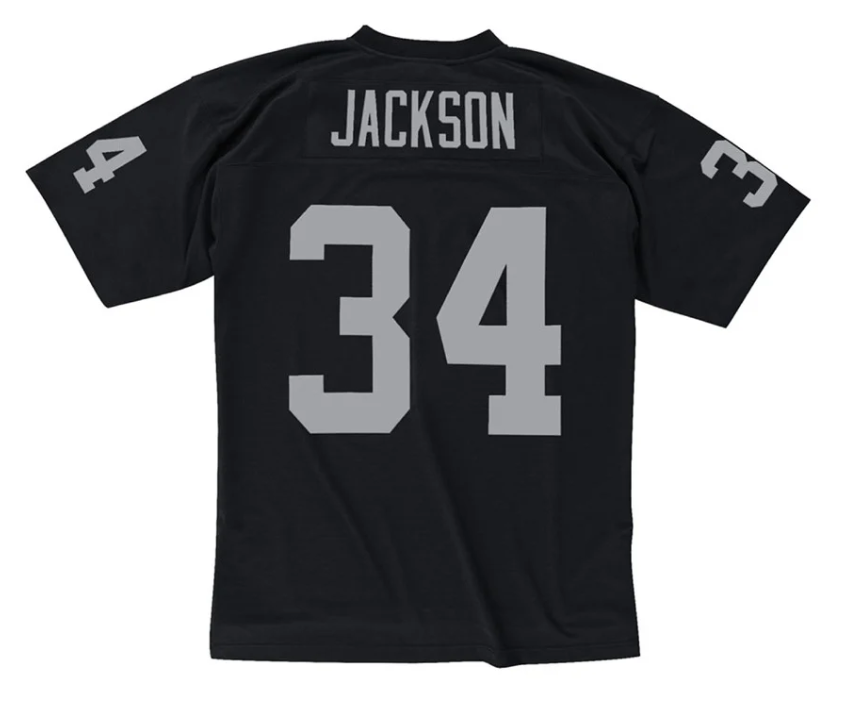 Los Angeles Raiders Mens Jersey Mitchell & Ness # 34 Bo Jackson 1988 Replica Black Legacy