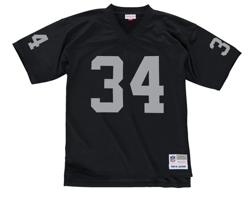 Los Angeles Raiders Mens Jersey Mitchell & Ness # 34 Bo Jackson 1988 Replica Black Legacy